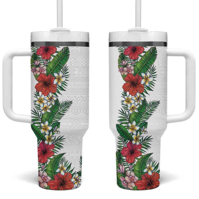 Flowers And Leaves Custom Stanley Quencher 40Oz Stainless Steel Tumbler