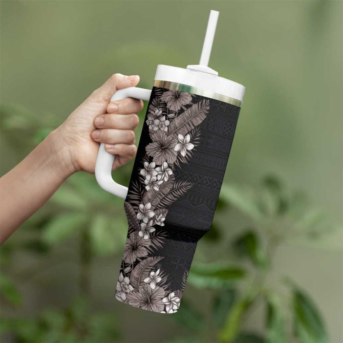 Flowers And Leaves Custom Stanley Quencher 40Oz Stainless Steel Tumbler - Image 3