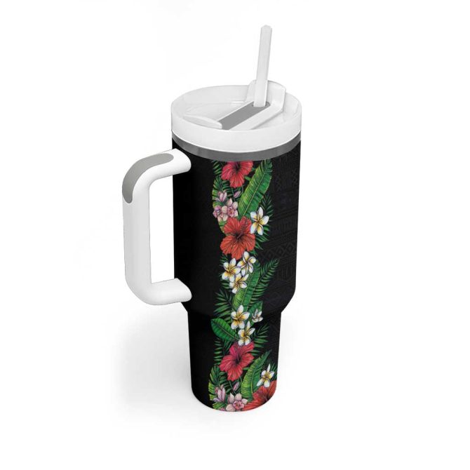 Flowers And Leaves Custom Stanley Quencher 40Oz Stainless Steel Tumbler - Image 2
