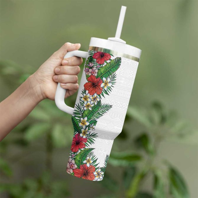 Flowers And Leaves Custom Stanley Quencher 40Oz Stainless Steel Tumbler - Image 3
