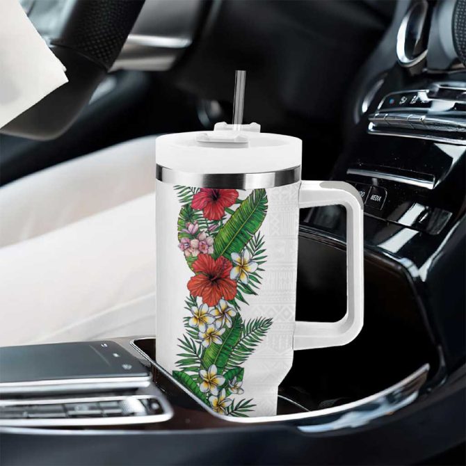 Flowers And Leaves Custom Stanley Quencher 40Oz Stainless Steel Tumbler - Image 8