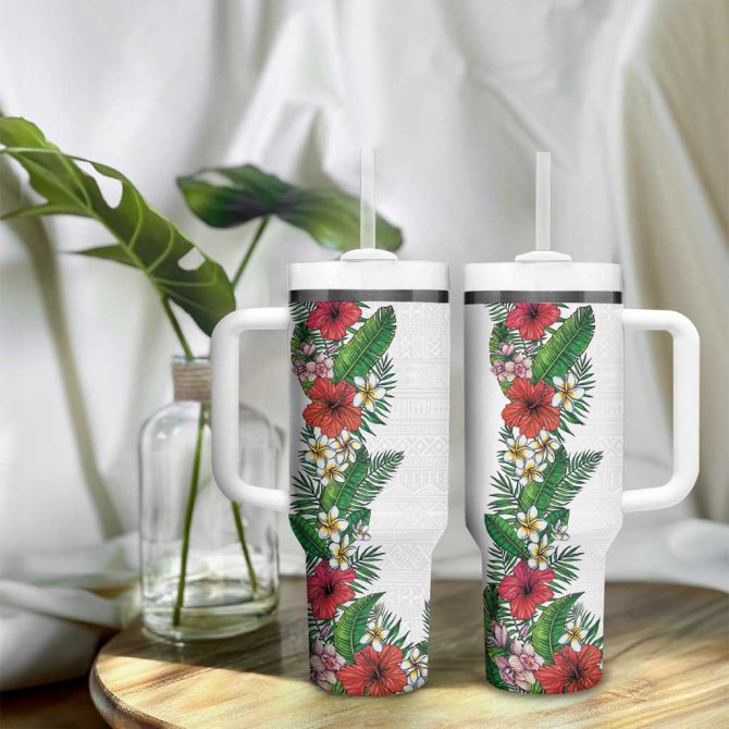 Flowers And Leaves Custom Stanley Quencher 40Oz Stainless Steel Tumbler - Image 9