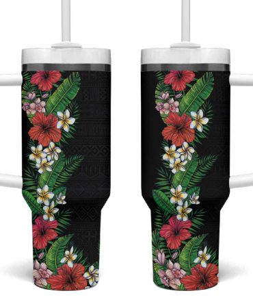 Flowers And Leaves Custom Stanley Quencher 40Oz Stainless Steel Tumbler