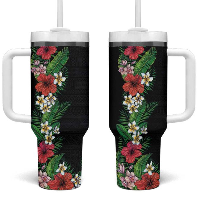 Flowers And Leaves Custom Stanley Quencher 40Oz Stainless Steel Tumbler