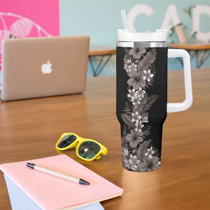 Flowers And Leaves Custom Stanley Quencher 40Oz Stainless Steel Tumbler - Image 5