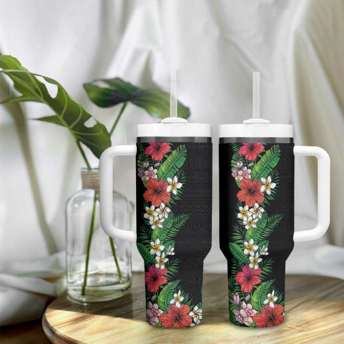 Flowers And Leaves Custom Stanley Quencher 40Oz Stainless Steel Tumbler - Image 9
