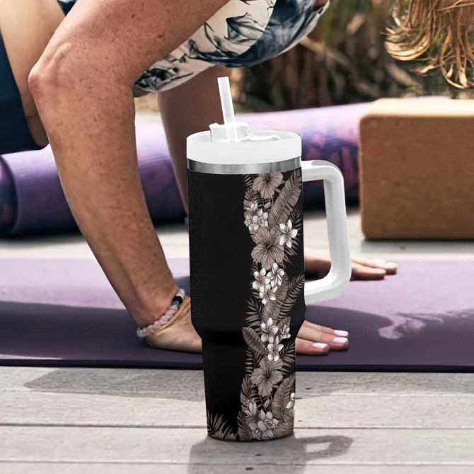 Flowers And Leaves Custom Stanley Quencher 40Oz Stainless Steel Tumbler - Image 6