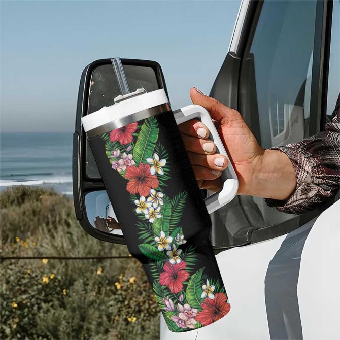 Flowers And Leaves Custom Stanley Quencher 40Oz Stainless Steel Tumbler - Image 7