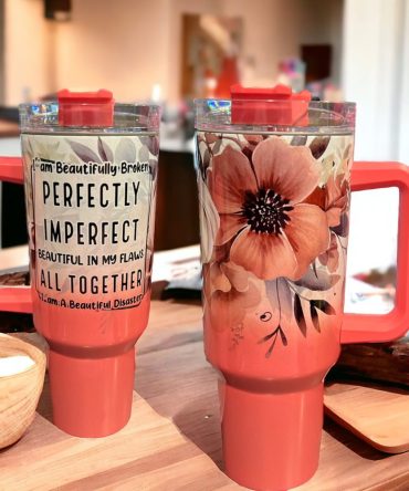 Flowers Custom Stanley Quencher 40Oz Stainless Steel Tumbler