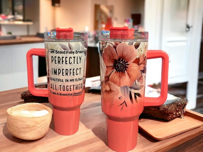 Flowers Custom Stanley Quencher 40Oz Stainless Steel Tumbler