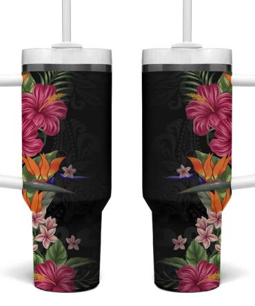 Flowers Custom Stanley Quencher 40Oz Stainless Steel Tumbler