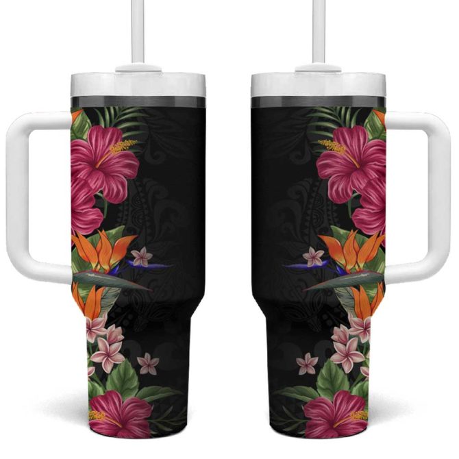 Flowers Custom Stanley Quencher 40Oz Stainless Steel Tumbler