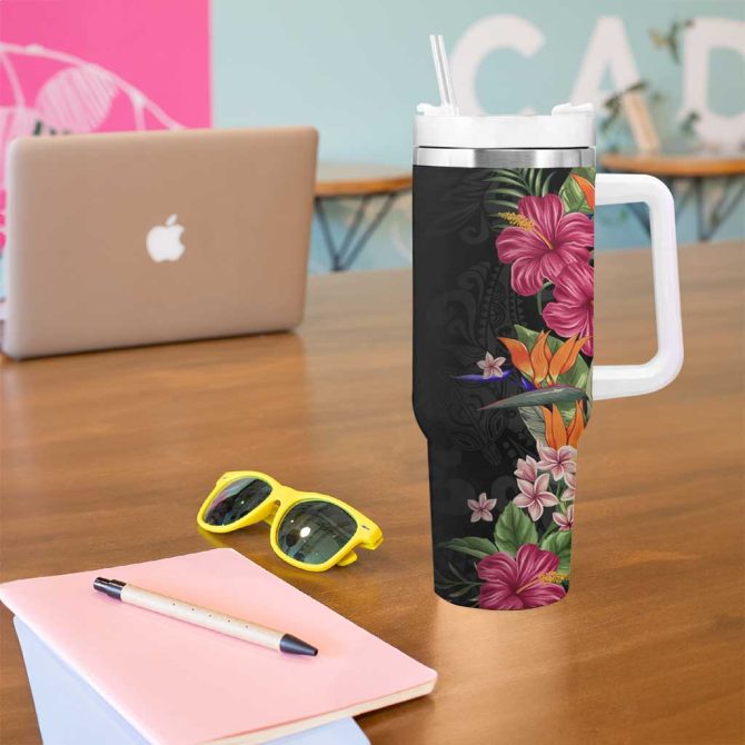 Flowers Custom Stanley Quencher 40Oz Stainless Steel Tumbler - Image 5