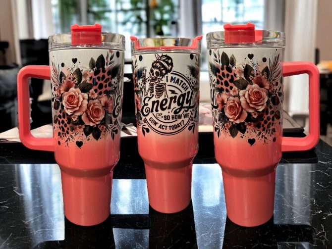 Flowers With Skull Girl Custom Stanley Quencher 40Oz Stainless Steel Tumbler
