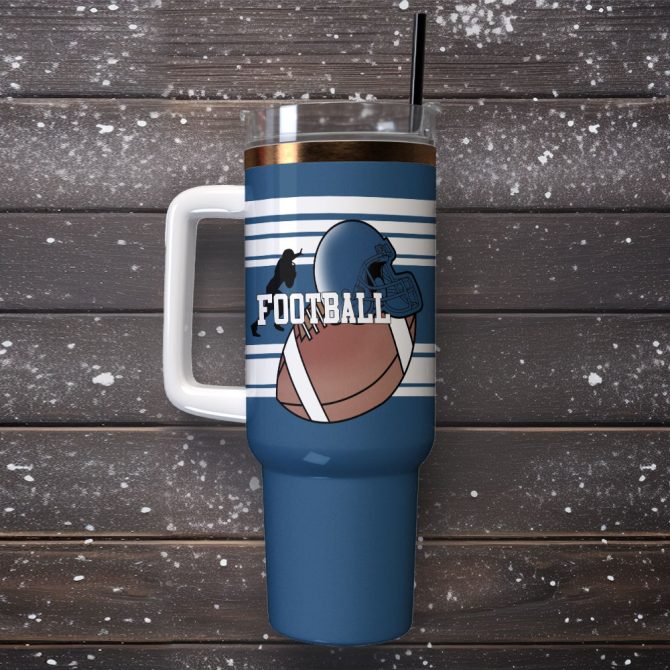 Football Coach Sports Custom Stanley Quencher 40Oz Stainless Steel Tumbler With Handle - Image 2