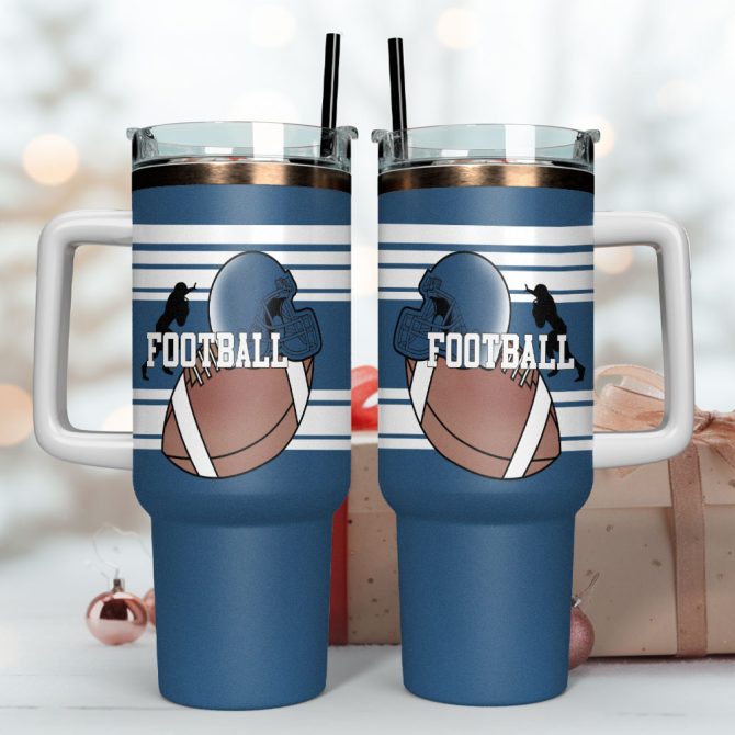 Football Coach Sports Custom Stanley Quencher 40Oz Stainless Steel Tumbler With Handle - Image 4