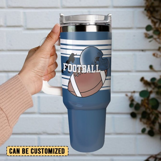 Football Coach Sports Custom Stanley Quencher 40Oz Stainless Steel Tumbler With Handle - Image 3