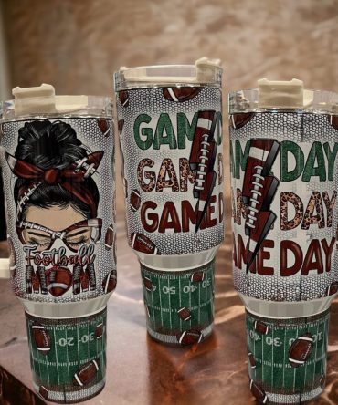 Football Mom Custom Stanley Quencher 40Oz Stainless Steel Tumbler
