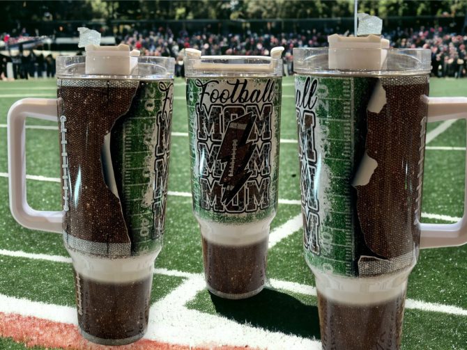 Football Mom Custom Stanley Quencher 40Oz Stainless Steel Tumbler
