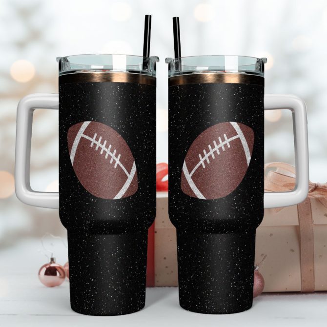 Football Sports Custom Stanley Quencher 40Oz Stainless Steel Tumbler With Handle - Image 4