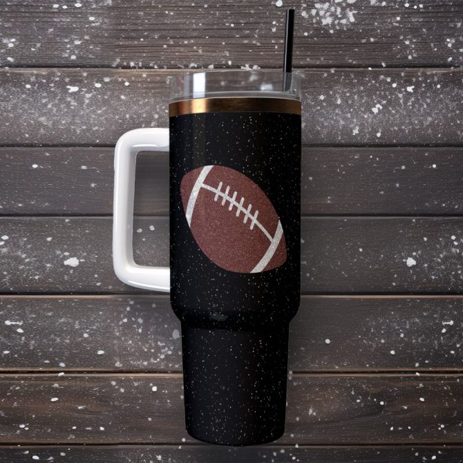 Football Sports Custom Stanley Quencher 40Oz Stainless Steel Tumbler With Handle - Image 2