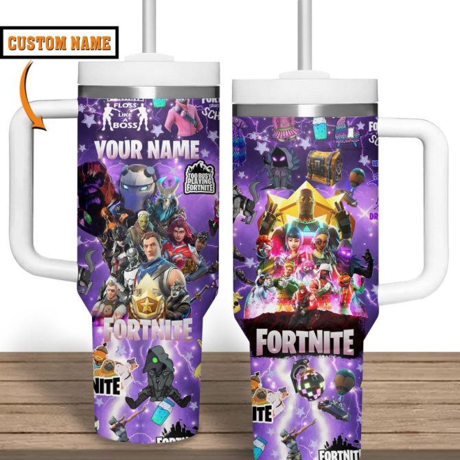 Fortnite Games Custom Stanley Quencher 40Oz Stainless Steel Tumbler