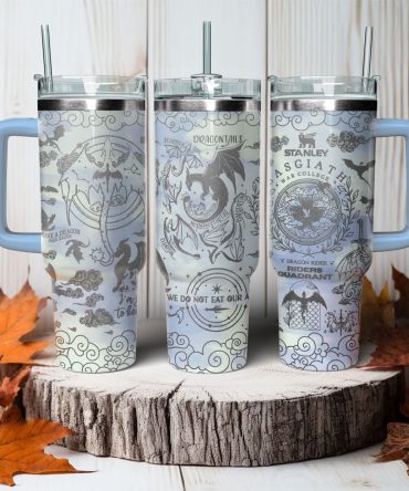 Fourth Wing Book Custom Stanley Quencher 40Oz Stainless Steel Tumbler With Handle