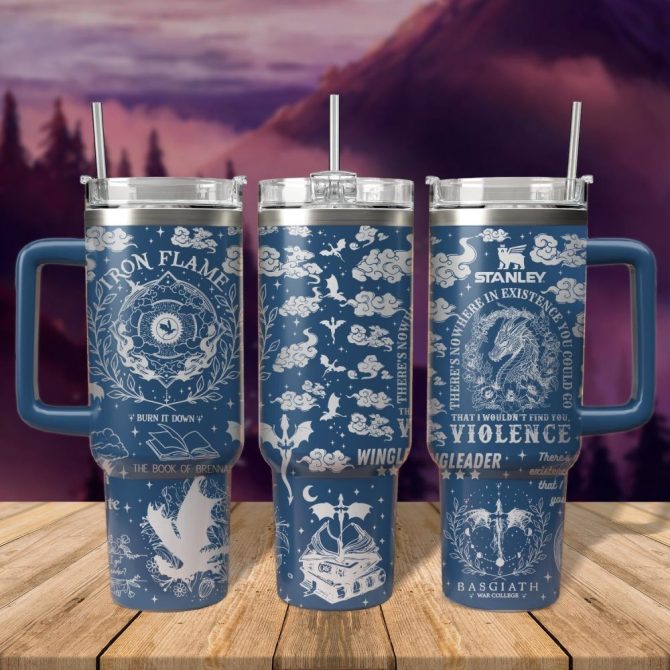 Fourth Wing Custom Stanley Quencher 40Oz Stainless Steel Tumbler With Handle