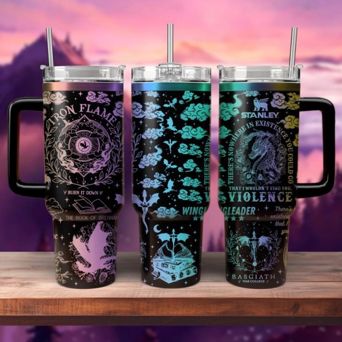 Fourth Wing Custom Stanley Quencher 40Oz Stainless Steel Tumbler With Handle