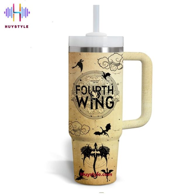 Fourth Wing Custom Stanley Quencher 40Oz Stainless Steel Tumbler With Handle - Image 4