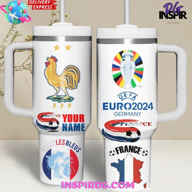 France Euro 2024 Custom Stanley Quencher 40Oz Stainless Steel Tumbler