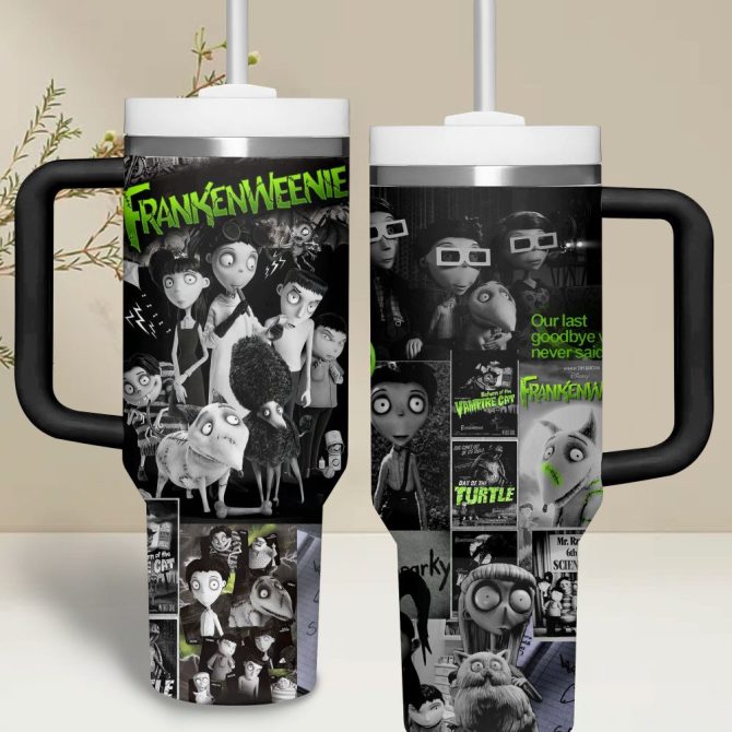 Frankenweenie Movies Custom Stanley Quencher 40Oz Stainless Steel Tumbler With Handle - Image 4