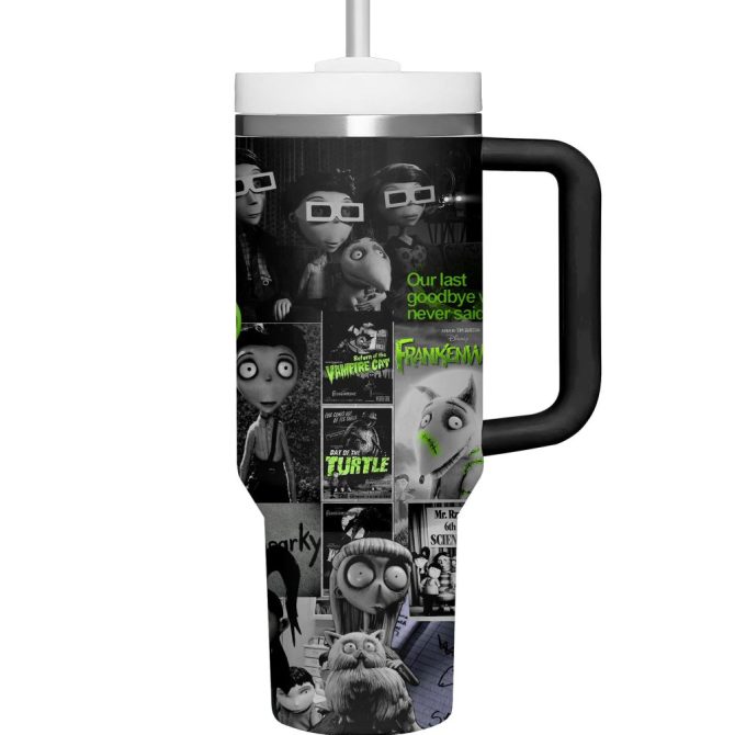 Frankenweenie Movies Custom Stanley Quencher 40Oz Stainless Steel Tumbler With Handle - Image 2