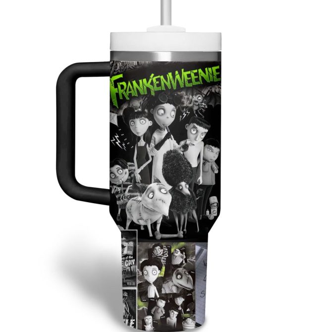 Frankenweenie Movies Custom Stanley Quencher 40Oz Stainless Steel Tumbler With Handle - Image 3