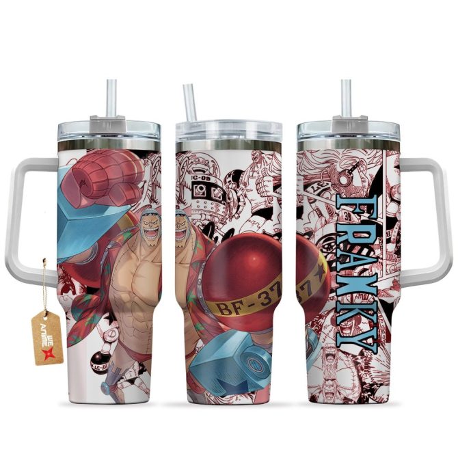 Franky One Piece Anime Custom Stanley Quencher 40Oz Stainless Steel Tumbler
