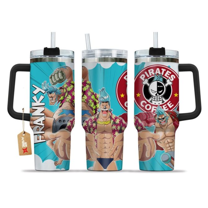 Franky V2 One Piece Anime Custom Stanley Quencher 40Oz Stainless Steel Tumbler