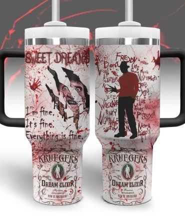 Freddy Krueger Movies Custom Stanley Quencher 40Oz Stainless Steel Tumbler With Handle