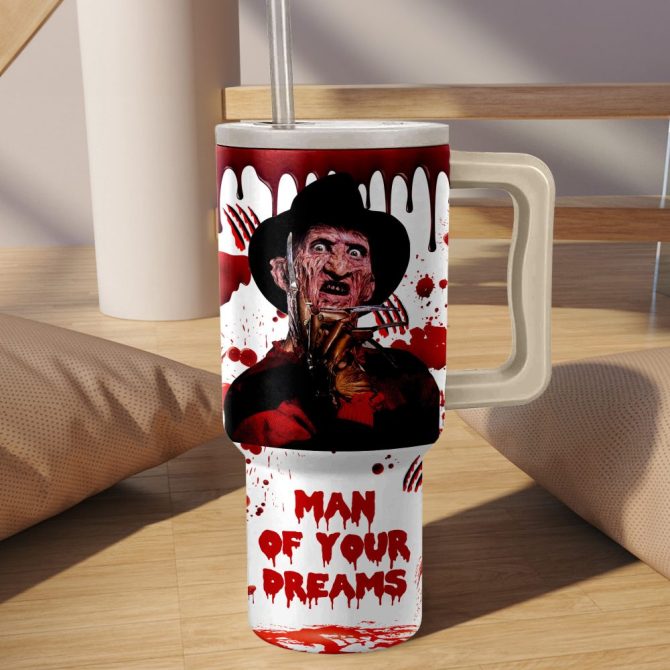 Freddy Krueger Movies Custom Stanley Quencher 40Oz Stainless Steel - Image 2
