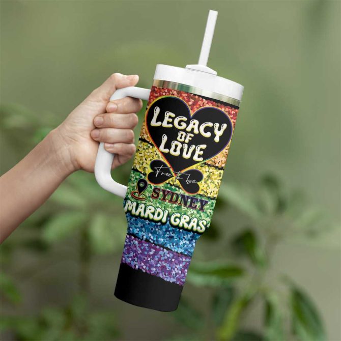Free To Be Sydney Mardi Gras Legacy Of Love Custom Stanley Quencher 40Oz Stainless Steel Tumbler With Handle - Image 4