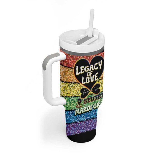 Free To Be Sydney Mardi Gras Legacy Of Love Custom Stanley Quencher 40Oz Stainless Steel Tumbler With Handle - Image 3