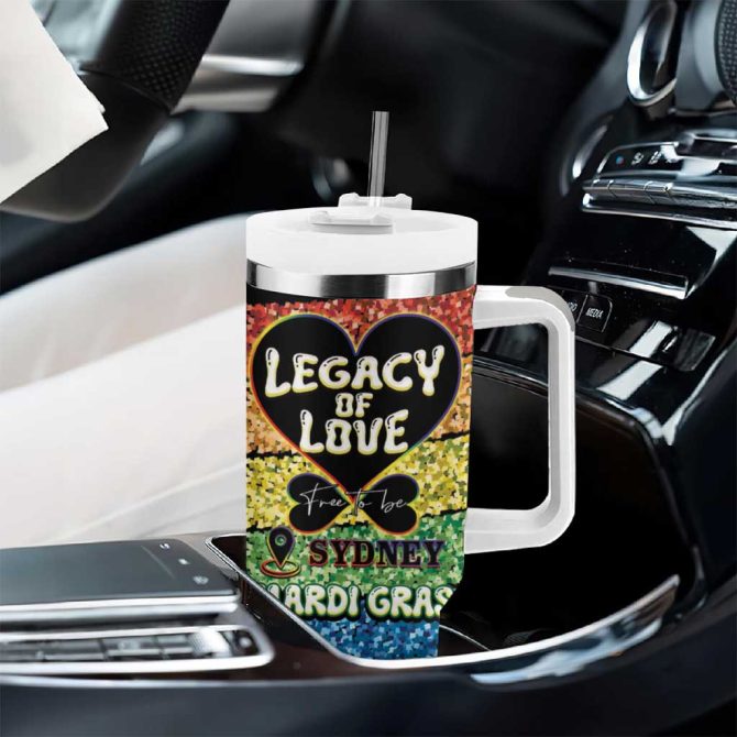Free To Be Sydney Mardi Gras Legacy Of Love Custom Stanley Quencher 40Oz Stainless Steel Tumbler With Handle - Image 8