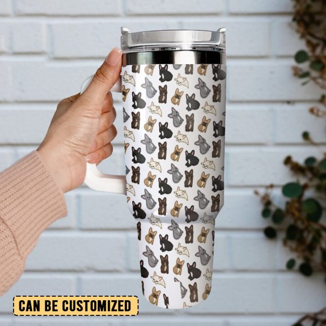 French Bulldog Custom Stanley Quencher 40Oz Stainless Steel Tumbler With Handle - Image 3