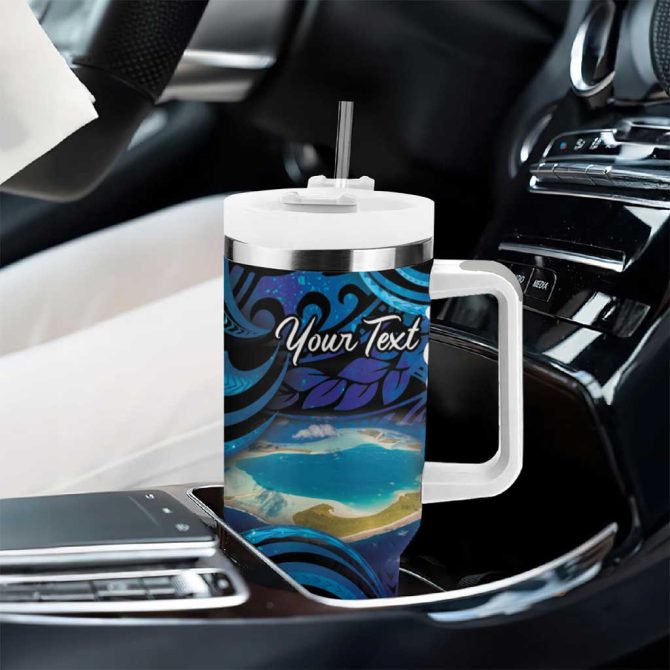 French Polynesia Tetiaroa Atoll Polynesian Curves Custom Stanley Quencher 40Oz Stainless Steel Tumbler With Handle - Image 8
