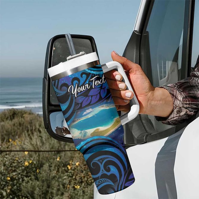 French Polynesia Tetiaroa Atoll Polynesian Curves Custom Stanley Quencher 40Oz Stainless Steel Tumbler With Handle - Image 7