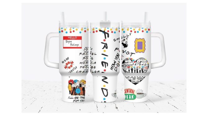 Friends Heart Love Tv Series Custom Stanley Quencher 40Oz Stainless Steel Tumbler With Handle