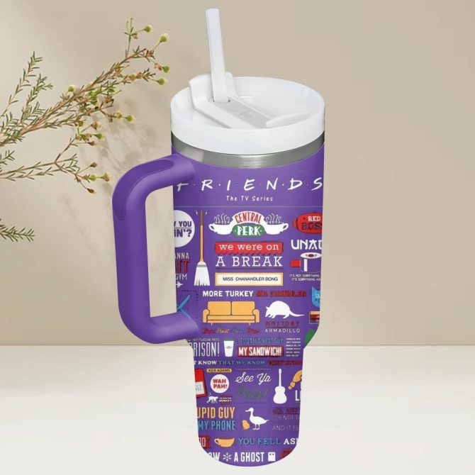 Friends Movies Custom Stanley Quencher 40Oz Stainless Steel Tumbler - Image 4