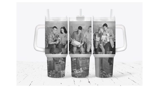 Friends On Steel Beam Tv Series Custom Stanley Quencher 40Oz Stainless Steel Tumbler With Handle