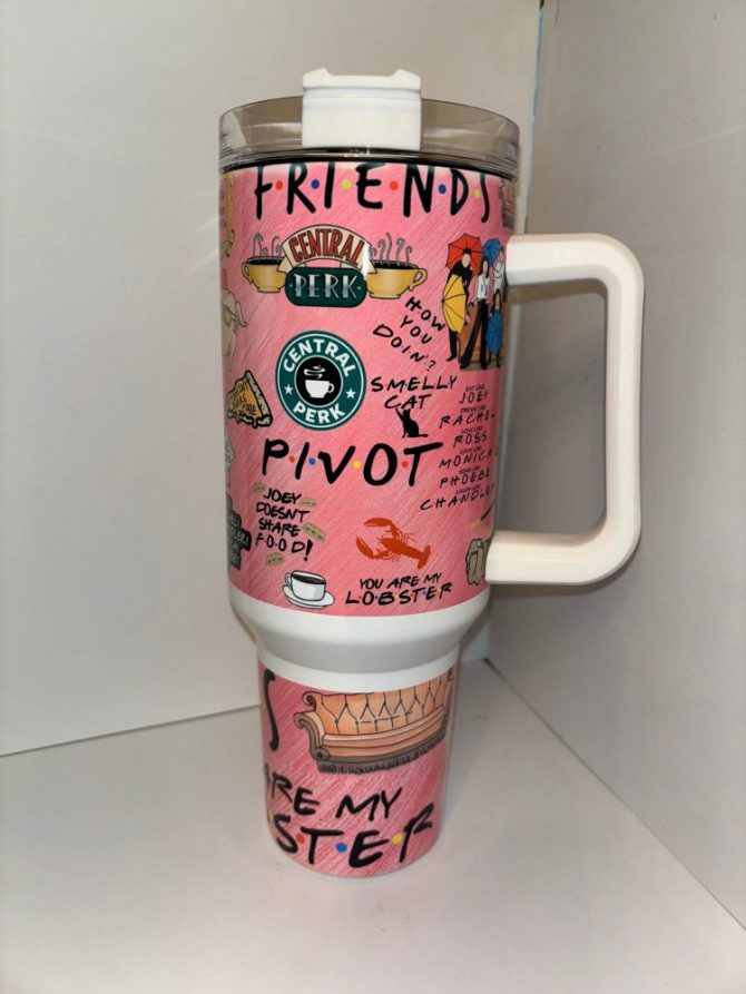 Friends Tv Series Custom Stanley Quencher 40Oz Stainless Steel Tumbler With Handle - Image 4