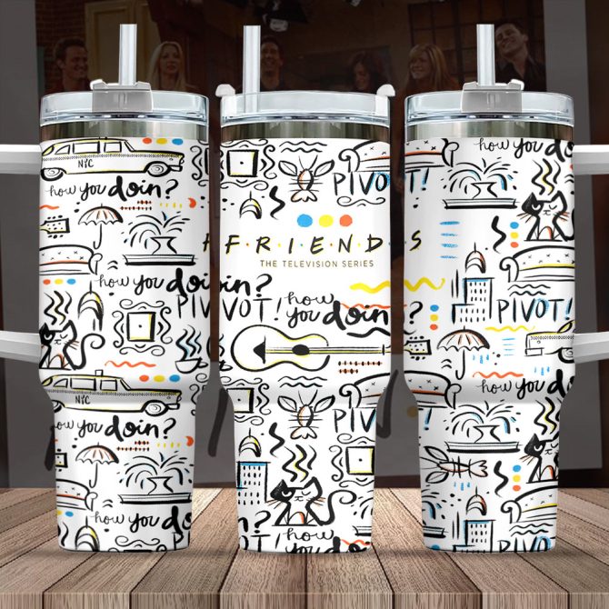 Friends Tv Series Custom Stanley Quencher 40Oz Stainless Steel Tumbler With Handle