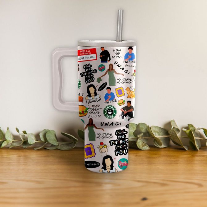 Friends Tv Series Custom Stanley Quencher 40Oz Stainless Steel Tumbler With Handle - Image 3